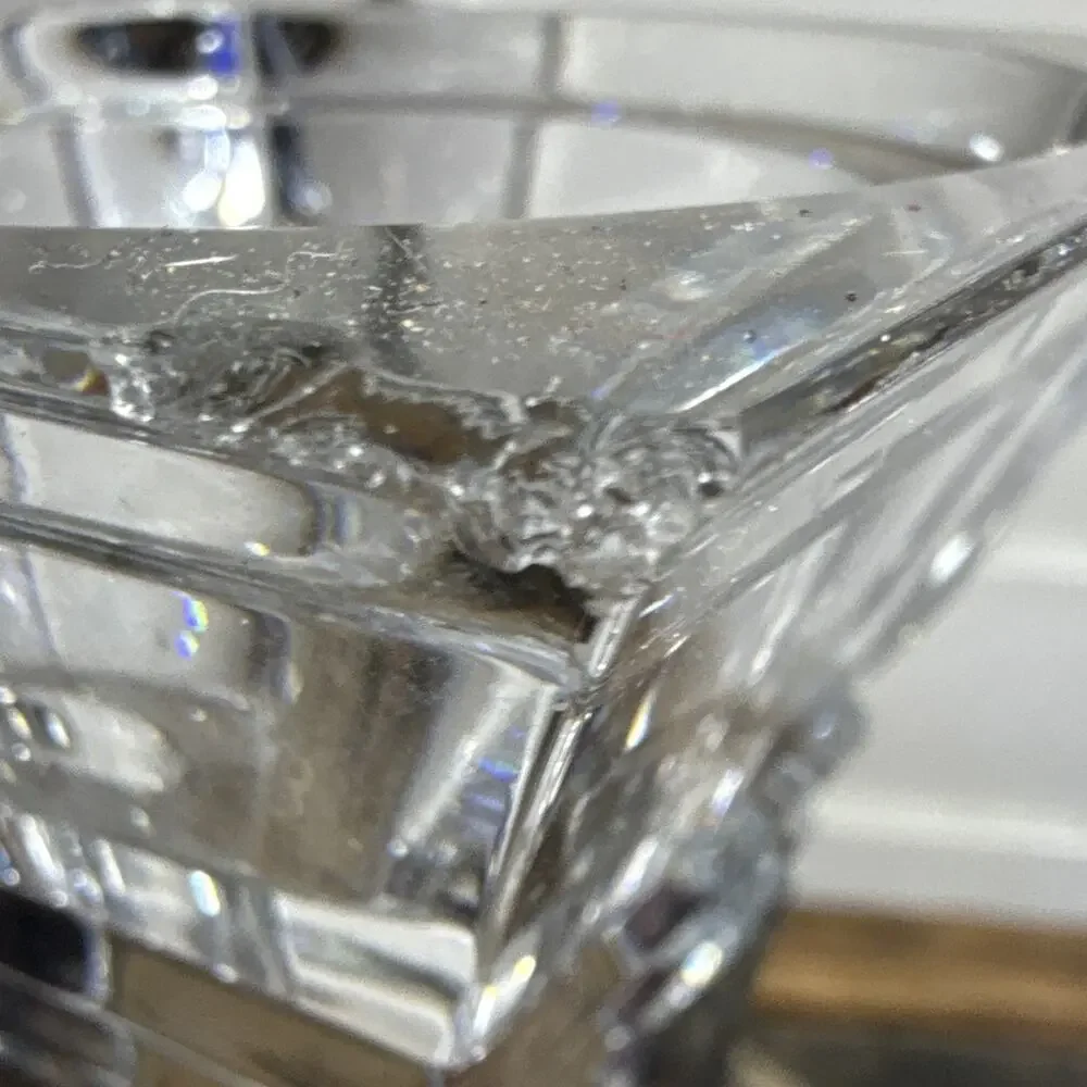 Set of 2 Clear Glass Decorative Candlestick Candle Holders, Pair